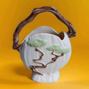 Vintage Roseville Ming Tree Basket 508 8 Japonisme USA